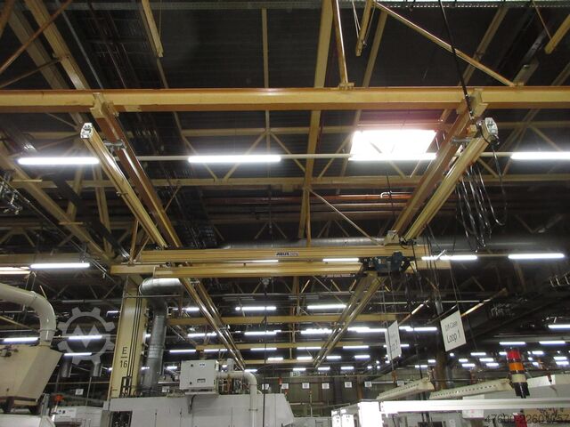 Kranhimmel Kran Hallenkran Kranbahn Abus HB Kranbahn Kran 250KG 19x4m + Zub Abus ZHB HB160 250Kg Hängekranbahn