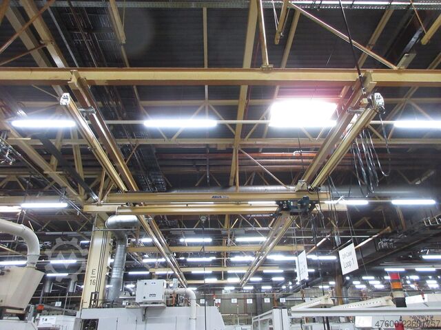 Kranhimmel Kran Hallenkran Kranbahn Abus HB Kranbahn Kran 250KG 19x4m + Zub Abus ZHB HB160 250Kg Hängekranbahn