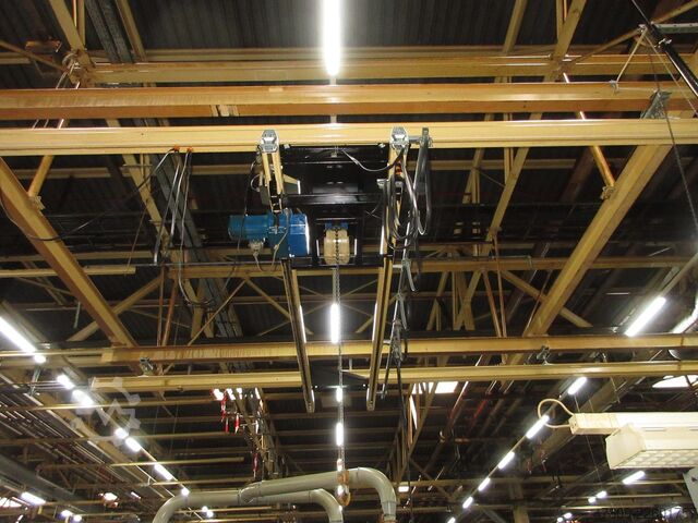 Kranhimmel Kran Hallenkran Kranbahn Abus HB Kranbahn Kran 250KG 19x4m + Zub Abus ZHB HB160 250Kg Hängekranbahn