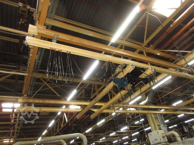 Kranhimmel Kran Hallenkran Kranbahn Abus HB Kranbahn Kran 250KG 19x4m + Zub Abus ZHB HB160 250Kg Hängekranbahn