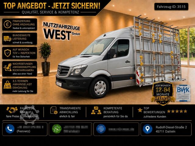 Kastenwagen hoch MERCEDES-BENZ Sprinter 313/316 CDI*Hoch+Lang*Glaßtransporter*