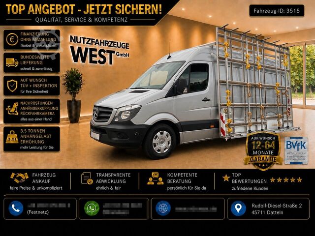 Kastenwagen hoch MERCEDES-BENZ Sprinter 313/316 CDI*Hoch+Lang*Glaßtransporter*