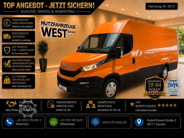 High top van IVECO Daily 35-160 Hoch+Lang*AHK=3.5t*Luftfederung*1HD