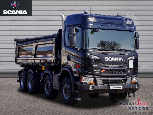 Three-sided tipper truck Scania G 460 B8x4HZ XT - Meiller TRIGENIUS D421 / Bordmat