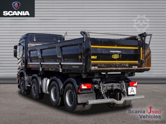 Three-sided tipper truck Scania G 460 B8x4HZ XT - Meiller TRIGENIUS D421 / Bordmat