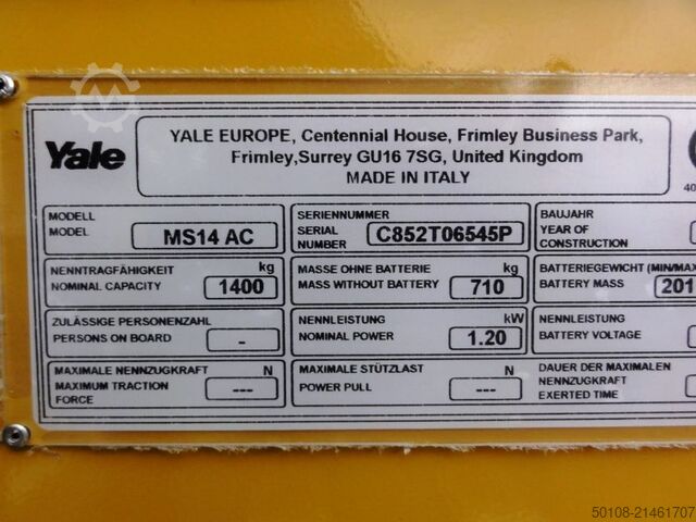 High Lift stacker Yale MS 14 IL