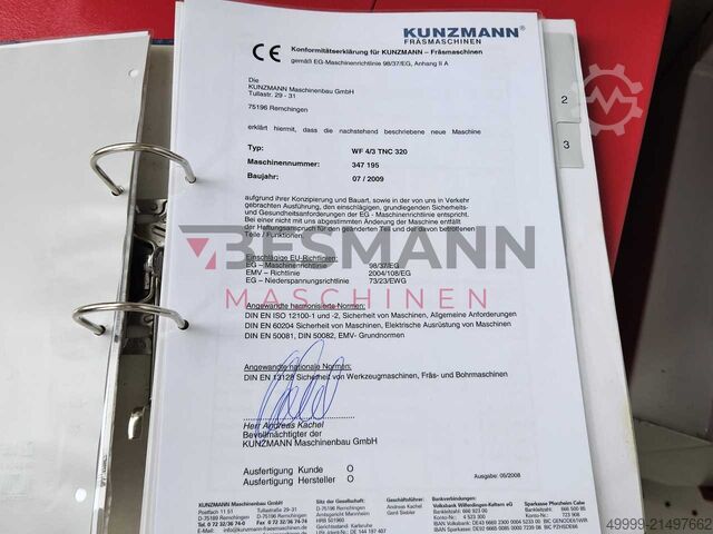 Milling machine TNC 320 Kunzmann WF 4/3