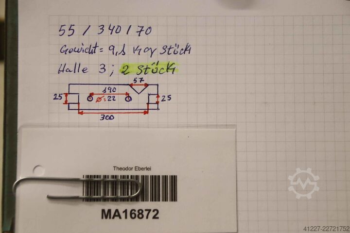 Lünette Unterteil 2 Stück unbekannt 79031/4  340/55/H70 mm