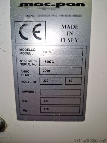 Spiral mixer MAC.PAN IBT 80