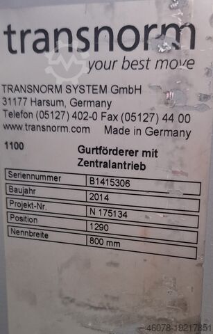 Belt conveyor Transnorm 16950-900-750