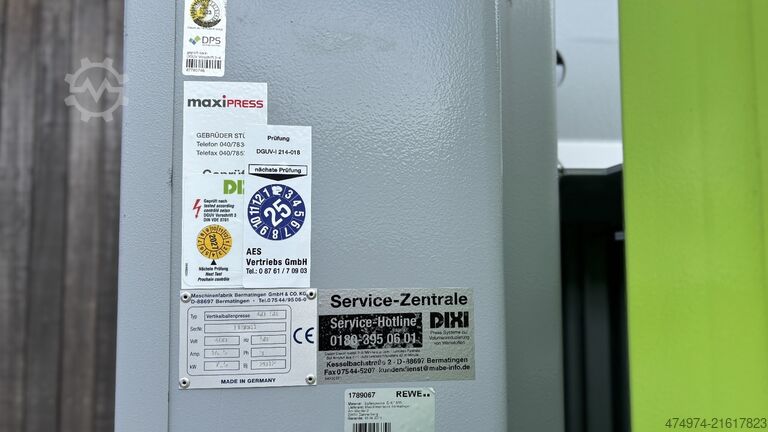 Ballenpresse, Kunststoffpresse, Papierpresse, Abfall DIXI 60 sh