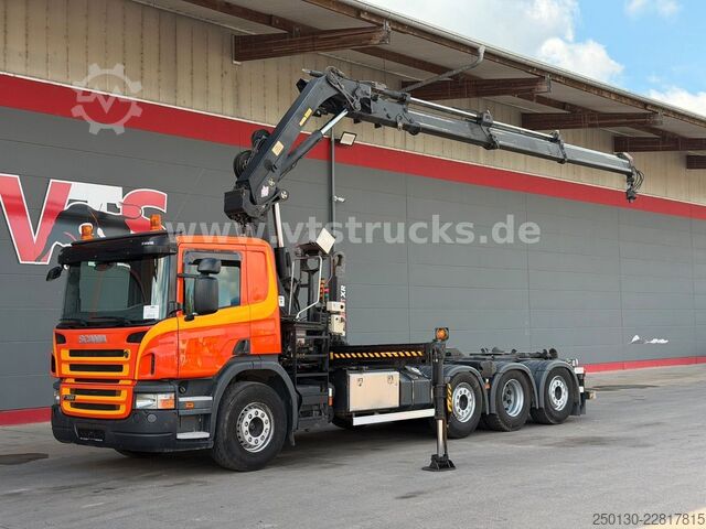 Abrollkipper SCANIA R 380 HIAB-Ladekran und ARK, Liftachsen 2+4