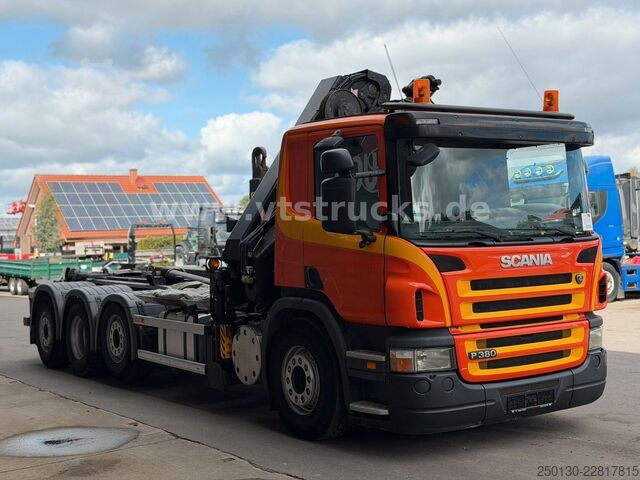 Abrollkipper SCANIA R 380 HIAB-Ladekran und ARK, Liftachsen 2+4