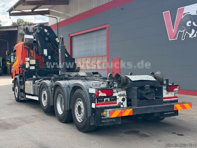 Abrollkipper SCANIA R 380 HIAB-Ladekran und ARK, Liftachsen 2+4