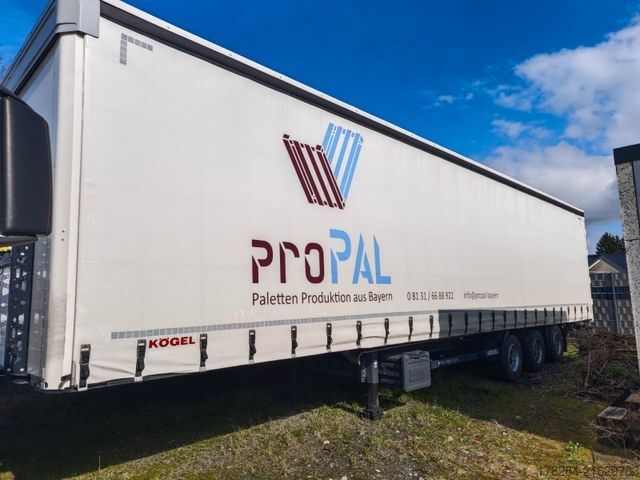 Open semitrailer with tarp KÖGEL MEGA Hubdach, Vario FIX, 1. Liftachse