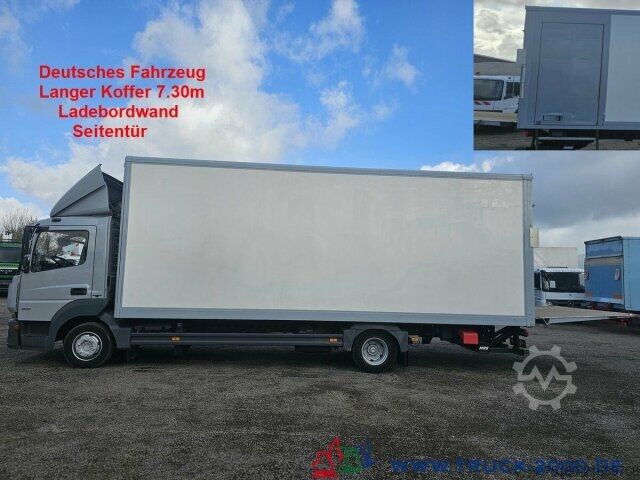 Transporter mit Koffer Mercedes-Benz Atego 818 Lang LBW MBB 1.000kg Seitentür rechts