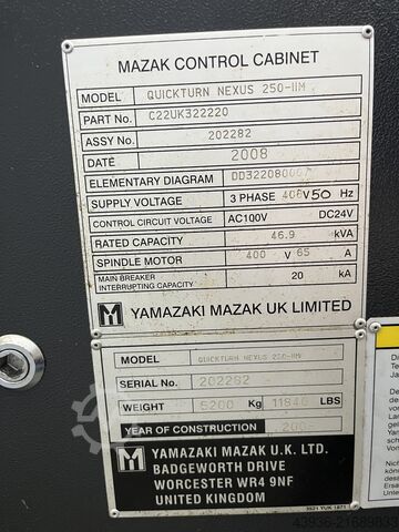 CNC Drehmaschine C Achse MAZAK 250-IIM Mazak QUICKTURN NEXUS 250-IIM