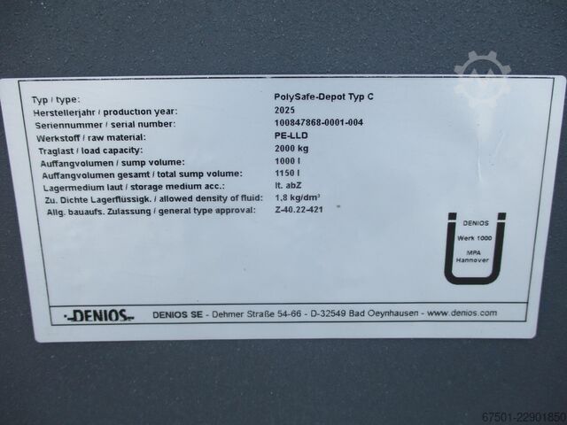 Shelf sump, drip tray, pallet sump DENIOS Auffangpalette Poly safe (3560)