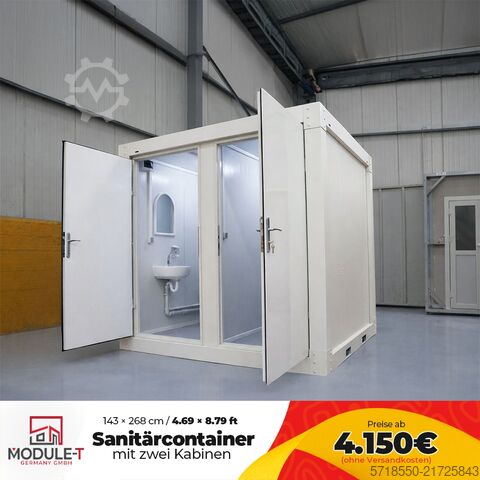 Toilet container 3.83 m² | 268×143 cm Module T Germany GmbH Sanitärcontainer 2 Kabinen kaufen NEU