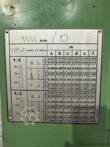 Drehdurchmesser 560 mm × 2000 mm zwischen den Spitzen Tos SUI 50