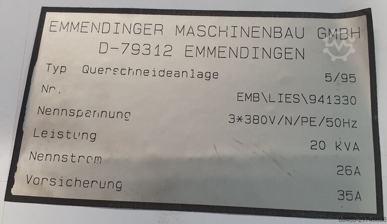 Von Rolle in Formate / Zuschnitte Emmendinger Querschneidemaschine