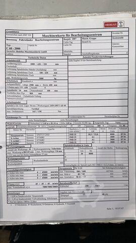 CNC machining center - traveling column HEDELIUS C60 - 2000