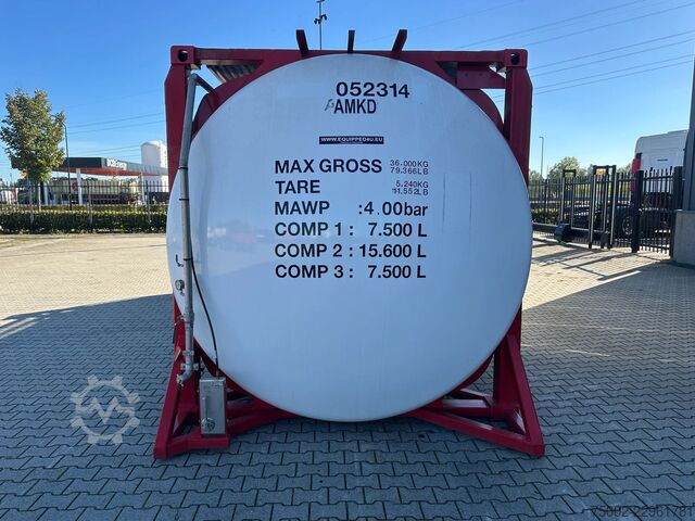 Tank container Van Hool 20FT SWAP BODY / 30.600L / 3 comp (7.500L + 15...
