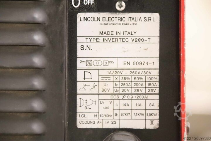 TIG welding machine 260 A Lincoln Electric INVERTEC V260-T