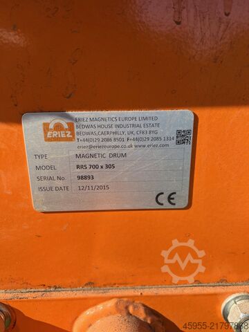 Entmetallisierungsanlage Eriez RRS 700 x 305