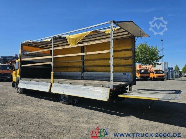 Flatbed truck with tarp Mercedes-Benz Atego 1227 Plane Spriegel LBW BÄR 1.500 Kg + AHK