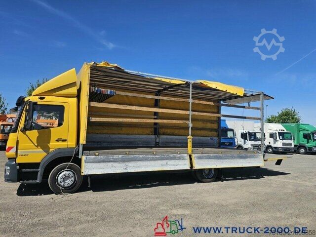 Flatbed truck with tarp Mercedes-Benz Atego 1227 Plane Spriegel LBW BÄR 1.500 Kg + AHK
