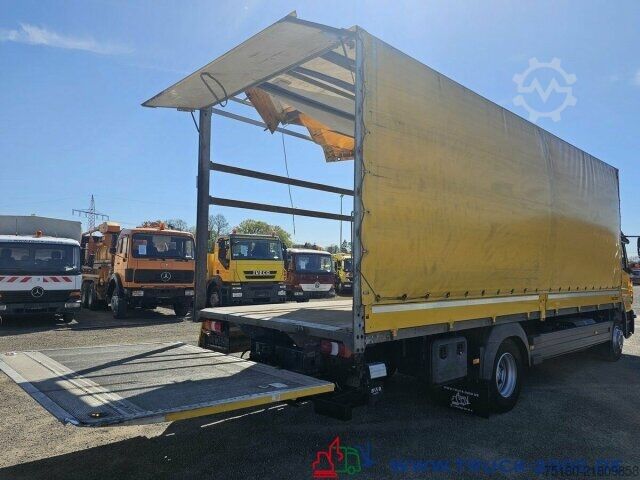 Flatbed truck with tarp Mercedes-Benz Atego 1227 Plane Spriegel LBW BÄR 1.500 Kg + AHK