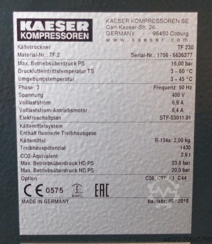Compressed air refrigeration dryer TF230 Kaeser TF230