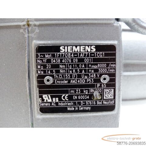 Control unit Siemens 1FT7084-1AF71-1CG1 Synchronmotor