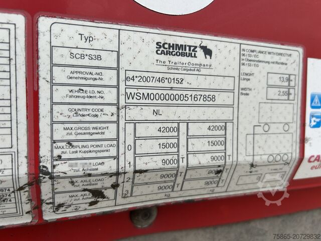 Box body Schmitz Cargobull SCB S3B / Box Trailer / 2x Liftaxle / APK TUV 0...