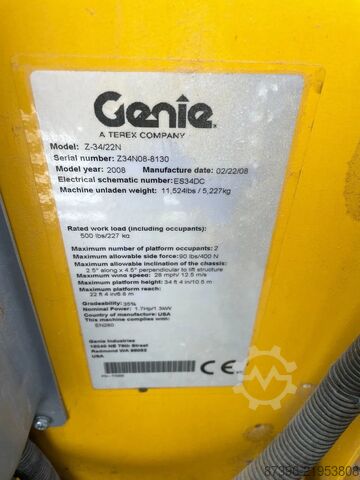 Articulated boom lift Genie Z34/22N Hoogwerker Knikarmhoogwerker