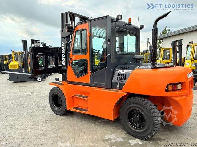 4-wheel forklift DOOSAN 70 / DUPLEX / FORK 2500MM / POSITIONER
