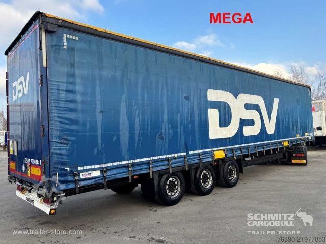 Open semitrailer with tarp Schmitz Cargobull Semitrailer Curtainsider Mega