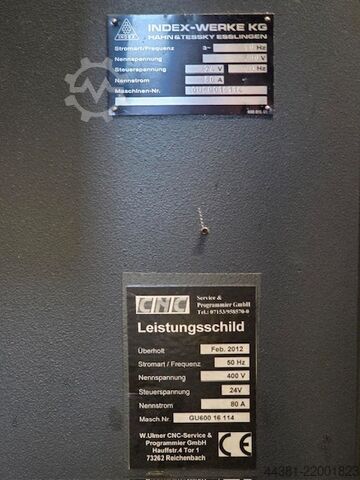 CNC lathe Index GU 600 H