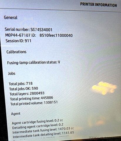 Only 7,431 hours · 2 build units HP Jet Fusion 3D 4200