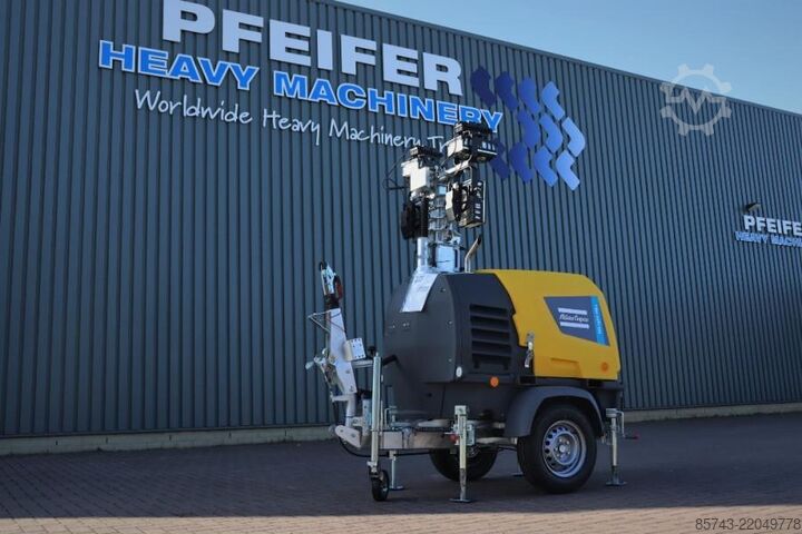 Lichtturm Atlas Copco Hilight H6+ Valid inspection, Max Boom Height 8m,