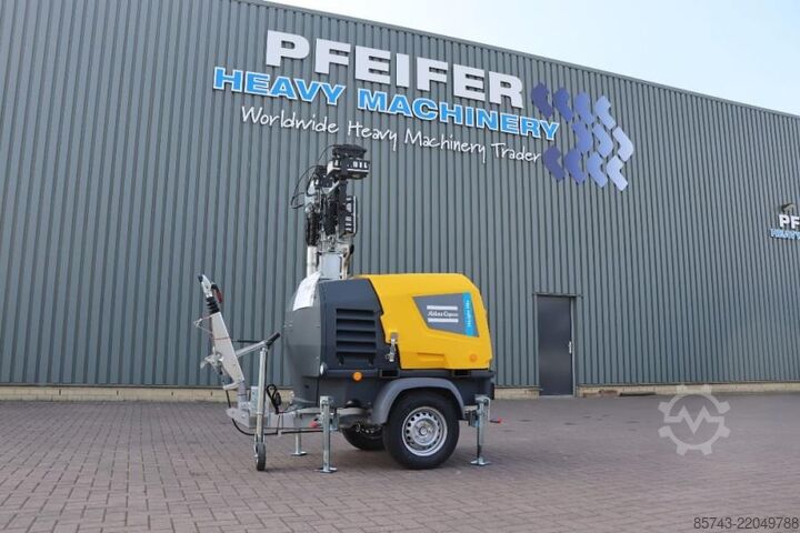 Lichtturm Atlas Copco Hilight H6+ Valid inspection, Max Boom Height 8m,