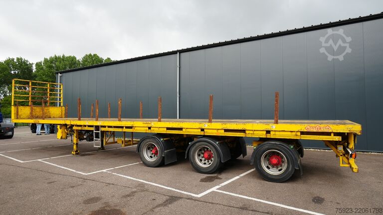 Platform trailer Nooteboom 3 axle extendable flatbed trailer