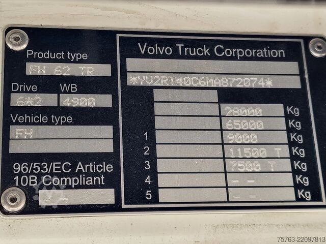 BDF-System Volvo FH 13.500 Globetrotter 6x2 BDF - 4.90 WB - Full...