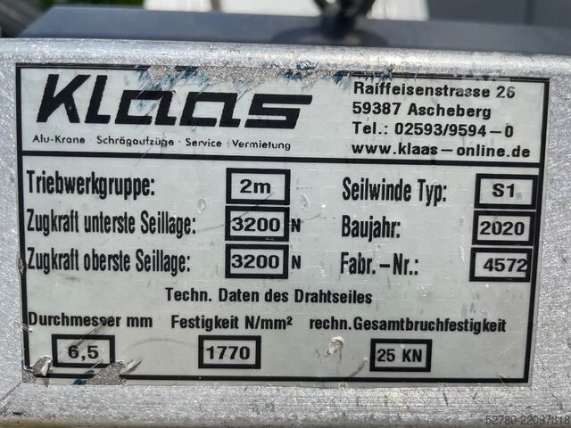 Telescopic boom lift Klaas Toplight 21 AE