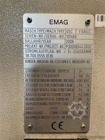 Vertical Turning Machine EMAG VSC 7