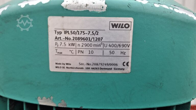 Wilo pump, liquid pump 7,5 kW Wilo IPL50/175-7.5/2