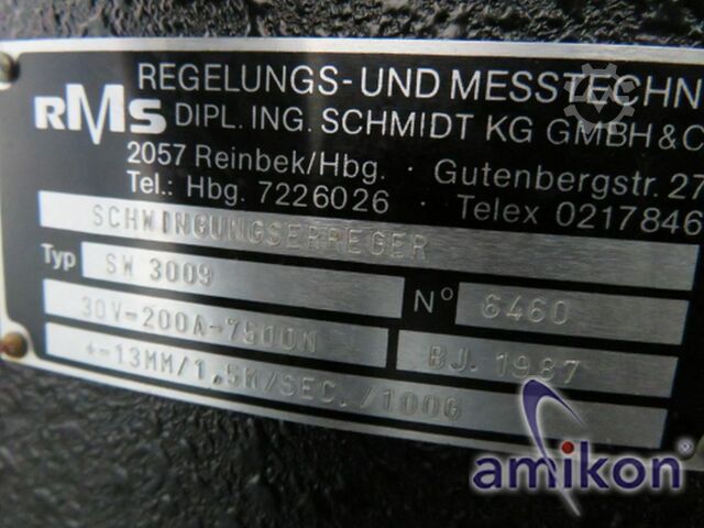 Schwingungserreger RMS SW 3009 & TGA 6014