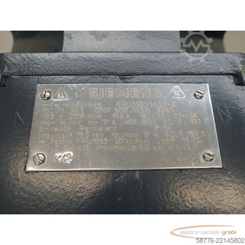 Steuerung Siemens 1HU3078-0AC01-Z Permanent-Magnet-Motor SN: ED087590701005 mit 1HU1053