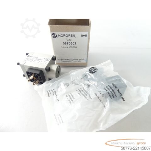 Komponente Norgren 0870502 C3066 Druckschalter + GDM 3016 HN Leitungsdose - ! -